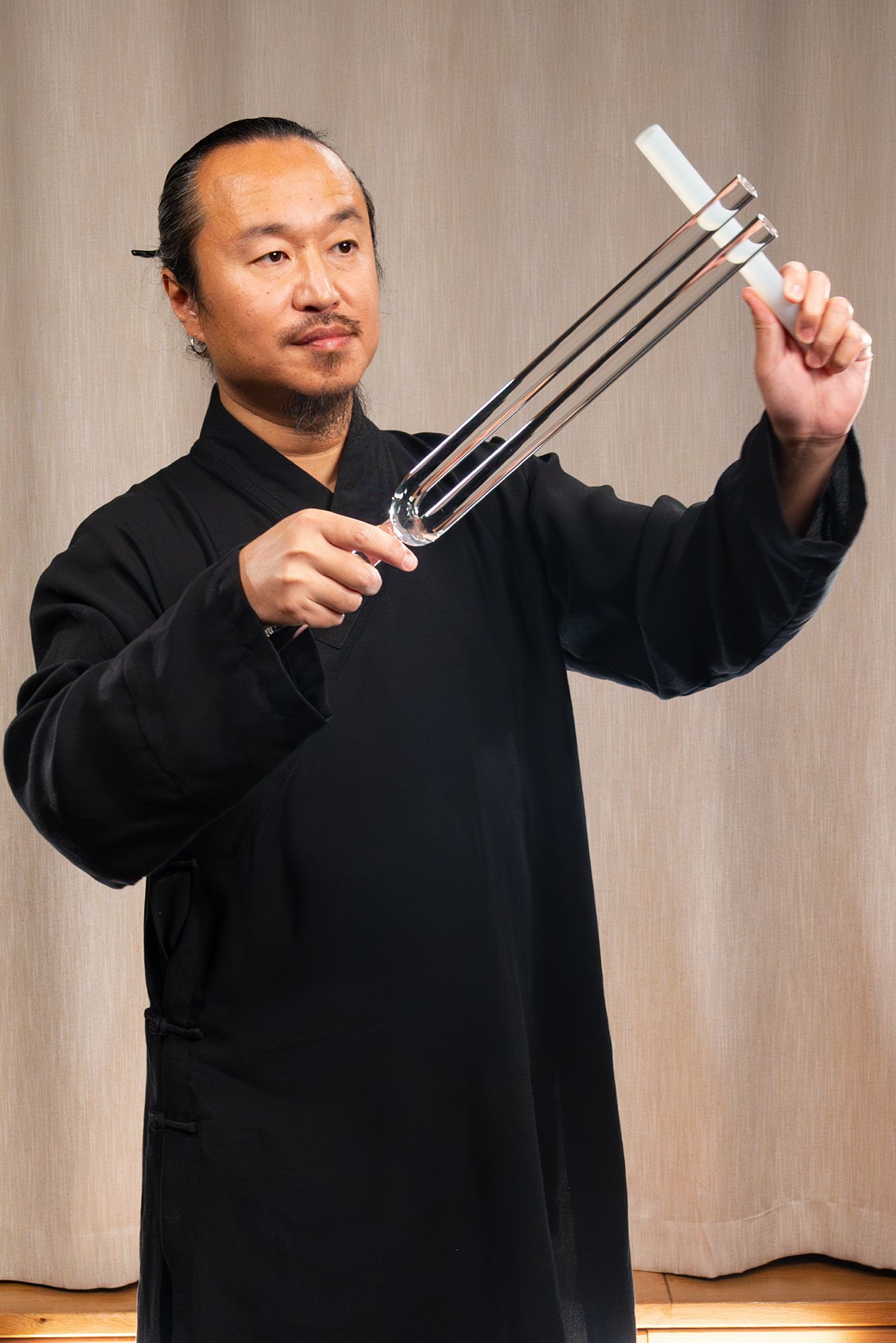 2-teiliges TCM Crystal Tuning Fork Yin & Yang Set
